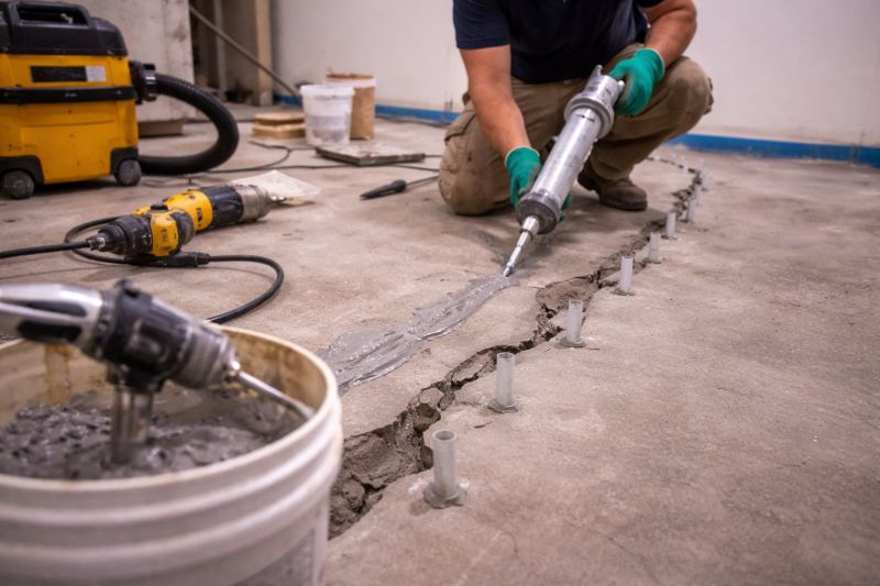 Cracked Basement Floor Repair in Blue Ridge, GA
