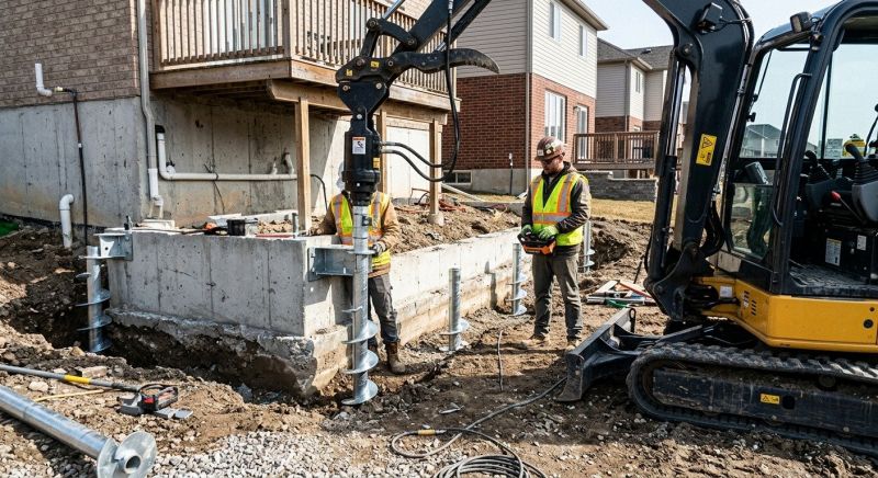 Helical Piers Installation in Blue Ridge, GA